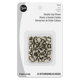 Dritz 750-65 Double-Cap Rivets, Nickel, 8mm x 6mm 24-Sets