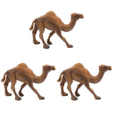 3 Pcs Realistic Camel Figurines - Educational Wildlife Stationary Adornment for Kids - Khaki Decor - Perfect for Play and Learni