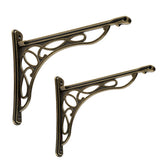 2 PCS 10 Inch Bracket Shelf Brackets Cast Iron Metal Corbels Ancient European Style Antique Brass