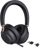 Yealink BH76 Plus Wireless Headset for Work, Bluetooth Headsets with Microphone Active Noise Cancelling (ANC), Retractable Hidde