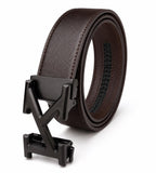Zacharias MenS Texas Leather Ratchet Belt With Black Buckle Ap26K (Brown_Free Size) (Pack Of 1)