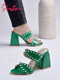 Shoetopia Women'S Heeled Sandal-7 Kids Uk (Girls-Mintra-Green)-Eu40,Green,7,B0D4VQYSVF