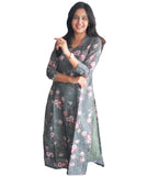 Gosriki Women'S Rayon Blend Straight Printed Kurta (Puzhal Grey-Gs_S_Grey_Small),Grey,,B0DFXZXQ3F