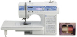 Brother CS7205 Computerized Sewing Machine with Wide Table, 150 Built-in Stitches, SASC706 6-Piece Pacesetter Sewing Thread Incl