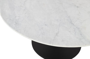 Rowan 42 Modern Luxury Pedestal Round Marble Dining Table