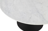 Rowan 42 Modern Luxury Pedestal Round Marble Dining Table