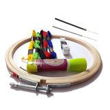 Dhruv Crafts Embroidery Beginners Kit Starter Kit For Beginners Embroidery Frame, Cutter, Glue, Scissor, Measurement Tape & Need