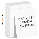160 Sheets White Cardstock 8.5 x 11 Heavyweight Weight 200gsm Card Stock Paper for Printing, Crafts, Invitations | Smooth Printe