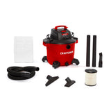 CRAFTSMAN CMXEVBE17595 16 Gallon 6.5 Peak HP Wet Dry Vac, Heavy-Duty Shop Vacuum Wet and Dry with Filter, Dust Bag, Hose and Att