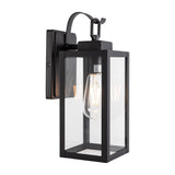 GRUENLICH Outdoor Wall Lantern, Wall Sconce for Porch Lighting Fixture, E26 Base Max 60W, Metal Housing Plus Glass, Matte Black 