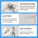 2 Packs Soap Dispenser Pump Replacement for Glass Bottle Stainless Steel Rust Proof Lotion Pump for Kitchen Bathroom Accessories
