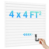 Ezlaino Slatwall Panel 4FT x 4FT, PVC Slat Wall Storage System, Waterproof, Durable& Easy to Install, Compatible with Most Hooks
