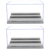 WMM Minifigure Display Case for Action Figures Blocks, Dustproof Acrylic Display Box Storage with 3 Movable Steps for Collection
