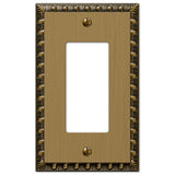 Amerelle Egg & Dart Single Rocker Cast Metal Wallplate in Brushed Brass