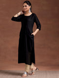 Libas Women'S Viscose Rayon Embellished Straight Kurta (29239O0R Black Black M