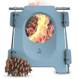 berleben Stker Wood Burning Stove - Stainless Steel Portable Wood Stove - 18oz Compact & Collapsible Flatpack Grill, Folding Sto