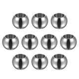HARFINGTON 10pcs Beads 10mm Stainless Steel 6mm Hole Dia Bead for DIY Crafts, Silver Tone