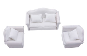 Fateanuki 1 12 Scale Doll House Furnitures 3pc Sofa Miniature Dollhouse Toy Parlor Bedroom Decoration Accessories