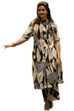 Anni Designer Women'S Rayon Viscose Floral Straight Kurta With Pant (Divalo Black,Black,L