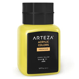 ARTEZA Acrylic Paint, A100 Lemon Yellow, 16.9 fl oz, 500ml Jar, Opaque, Quick-Drying, Acrylic Paints for Painting on Canvas, Pap