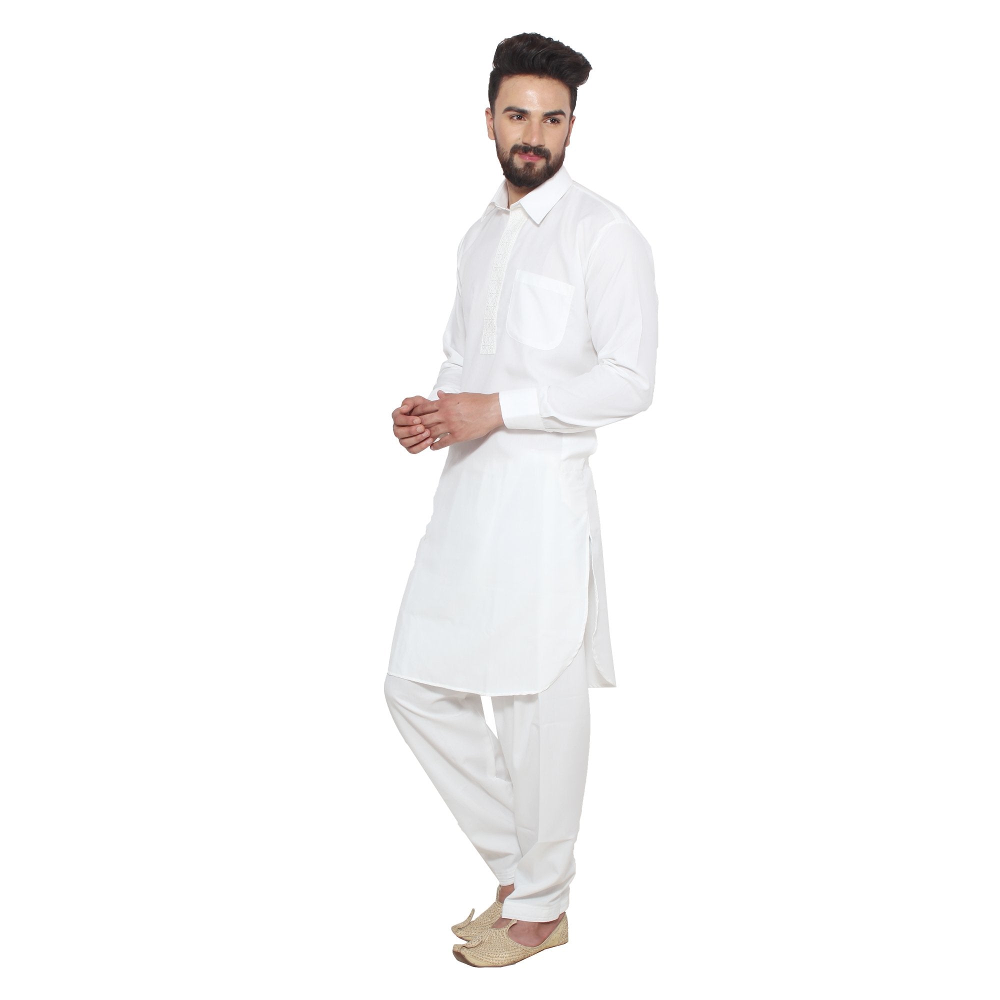 Sojanya (Since 1958 Men'S Pathani Kurta Salwar - A Tradition Of Quality White 2Xl