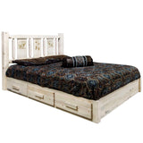 Montana Log Collection Wood Homestead Platform Bed With Storage Mwhcsbpqvlzbear