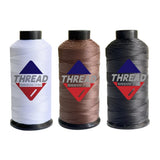 Sissewpro 3PCS Bonded Nylon Thread 138 Upholstery Thread Heavy Duty for Sewing Machine Strong Black Threads for Leather Crafts F