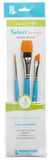 Princeton SelectArtiste Fine Art MultiTechnique Brush Set, 3 x Synthetic Brushes, Ideal for Professionals & Students