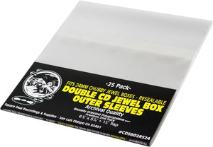 (25) Cd Resealable Outer Sleeves - Oversize - Fits Chubby 24Mm Cd Jewel Boxes - Super Clear, Archival Quality, Premium 2 Mil Thick #Cdsb02Rs24,Media Storage Sleeves