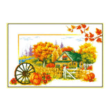 Zoomella Autumn Landscape PrePrinted Stamped Cross Stitch Kit Needlework Diy Craft|Cross Stitch Kits|Crafts