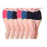 Xjarvis Ladybay Women'S High Coverage Combed Cotton Stretch Boy Shorts Mid Waist Seamless Brief Boxer Underwear Moisture Wicking Innerwear Super Soft & Breathable Pack Of 6 (Black/Pink/Blue 2Xl),Pack of 6 - Black, P,2,B0F6KK4DYF