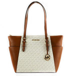 Michael Kors Charlotte Signature Large Top Zip Tote Vanilla