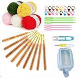 Dodhar Complete Crochet Kit For Beginners 9 Ergonomic Crochet Hooks Set With Yarn, Stitch Markers, Needles, Cutter & Storage C