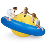 OLAKIDS 8FT Inflatable Dome Rocker Bouncer, Outdoor Kids Giant Roll and Play Seesaw Rocker with 6 Secure Handles, Max Weight 250