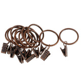 SILNOVO 12 Pieces Metal Curtains Drapery Rings with Clips Copper 32mm