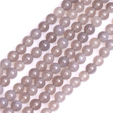GEM-Inside Natural 6mm Grey Agate Gemstone Loose Smooth Round Beads for Jewelry Making Necklace Bracelets 15