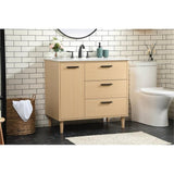 Elegant Decor Baldwin 36 Solid Wood And Mdf Bathroom Vanity In Maple