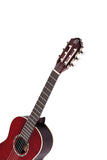 Ortega Guitars 6 String Family Series 1/4 Size Nylon Classical Guitar W/Bag, Right, Spruce Top-Wine Red-Gloss, (R121-1/4Wr)