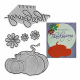 Metal Autumn Fall Pumpkin Happy Thanksgiving Die Cuts, Flower Cutting Die DIY Crafts Template Mould Stencils for DIY Embossing C