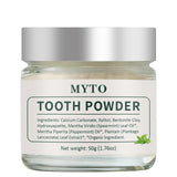 MYTO Tooth Powder - Contains Peppermint and hydroxyapatite to Strengthen Tooth Enamel - Fluoride-Free, Peppermint Flavor - Gentl