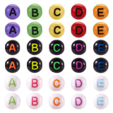 FASHEWELRY 300Pcs Round Acrylic Letter Beads 8mm Round Ball Alphabet Chunky Beads Mixed Color Letter Billiard Bracelet Beads for