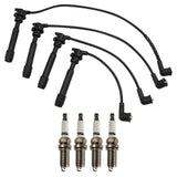 TRQ Ignition Kit Spark Plug & Wire Set Compatible with Hyundai Kia L4 2.0L 1.8L
