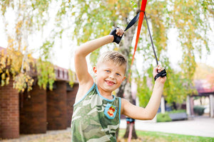 ZenMonkey Slackline Kit with Overhead Training Line, Arm Trainer, Tree Protectors, Cloth Carry Bag and Instructions, 60 Foot - E