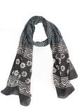 Style Shoes Stole/Scarf For Female Colour Black Soft Cotton Blend Ethnic Printed Pattern Scarves(St94Blk1)