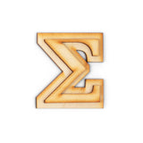 2 Pack Official Greek Wooden Letters for Crafts, Sigma - 2 Classic Font Double Layer Wooden Greek Letters - Precision Cut Natura