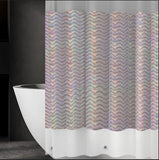 Ga-Geetopia Holographic 3D EVA Shower Curtain Liner Wave, 72x72 Premium Medium Weight Clear Plastic Bathroom Shower Curtain with