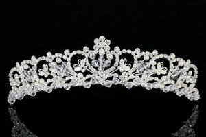 SAMKY Bridal Crown Rhinestone Wedding Tiara for Women Princess Bride Hair Accessories