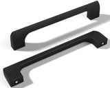monti hardware | 10 Pack Flat Black 5 Inch Hole Center | Solid Metal Cabinet Handles Bathroom Home Decor Drawer Pulls | Stainles