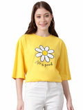 Kotty Women'S Cotton Blend Printed Oversized T-Shirts