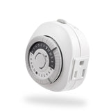 GE 24Hour Heavy Duty Indoor Mechanical Timer, 1 Grounded Outlet Timer, ON/OFF Daily Cycle Timer Plug, 30Minute Interval Timer 
